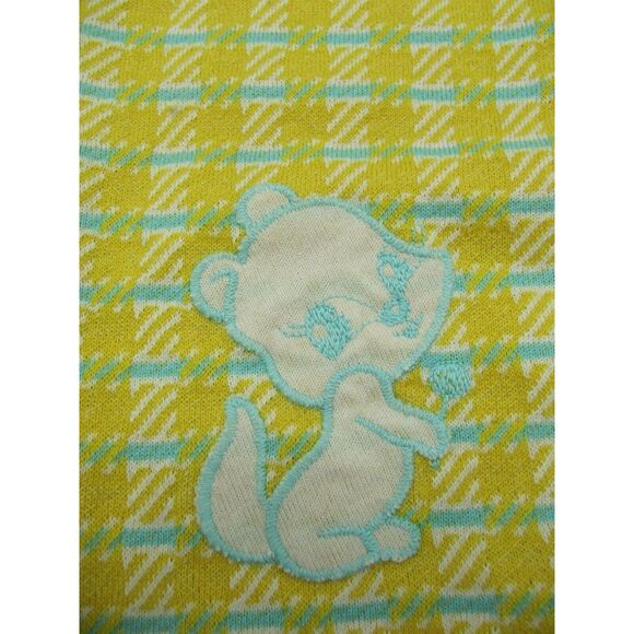 Adorable Vintage Healthtex Gold & Blue Plaid Romper Pants 12 Month Baby Unisex - Picture 3 of 8